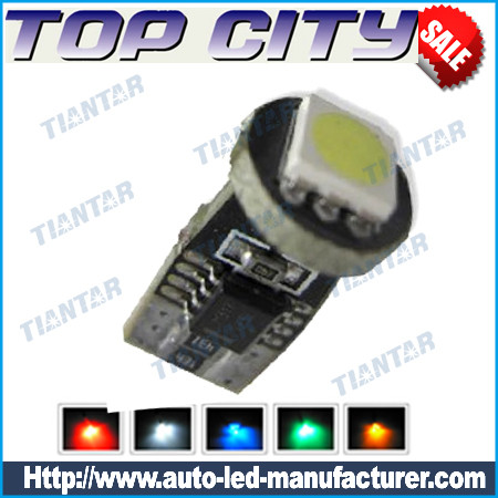 Topcity Euro Error Free 1-SMD-5050 T10 2825 W5W LED 
    Bulbs- Canbus led